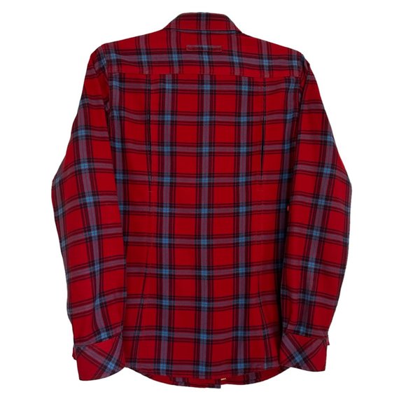 Duluth Trading Co. Plaid Long Sleeve Shirt Small EUC Red Blue Black Cotton Blend - Picture 2 of 14